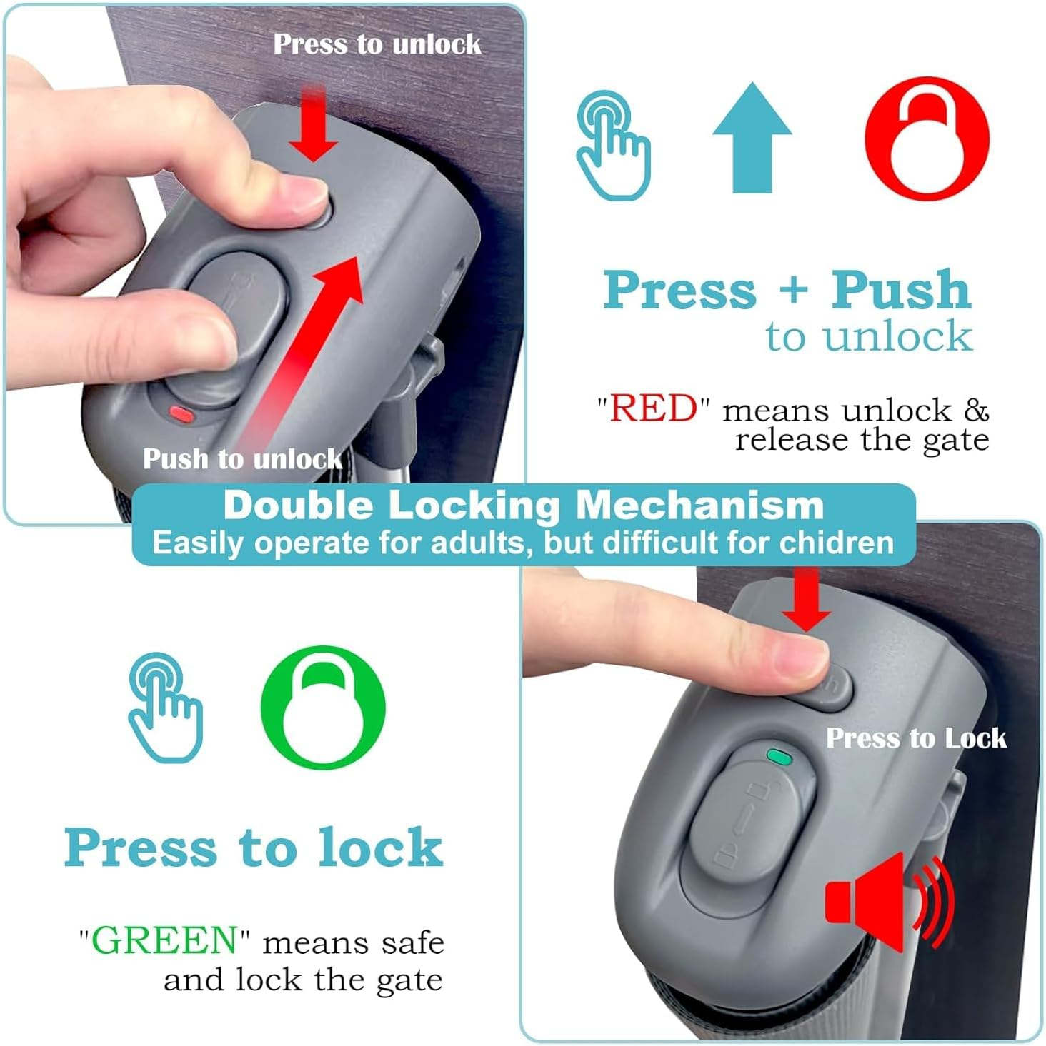 Baby Gate Retractable Gates for Stairs, Mesh Dog Gate for the House, Wide Pet Gate 33" Tall, Extends to 126" Wide, Long Child Safety Gates for Stairs, Hallways, Indoor/Outdoor, Cat Gate (Grey)