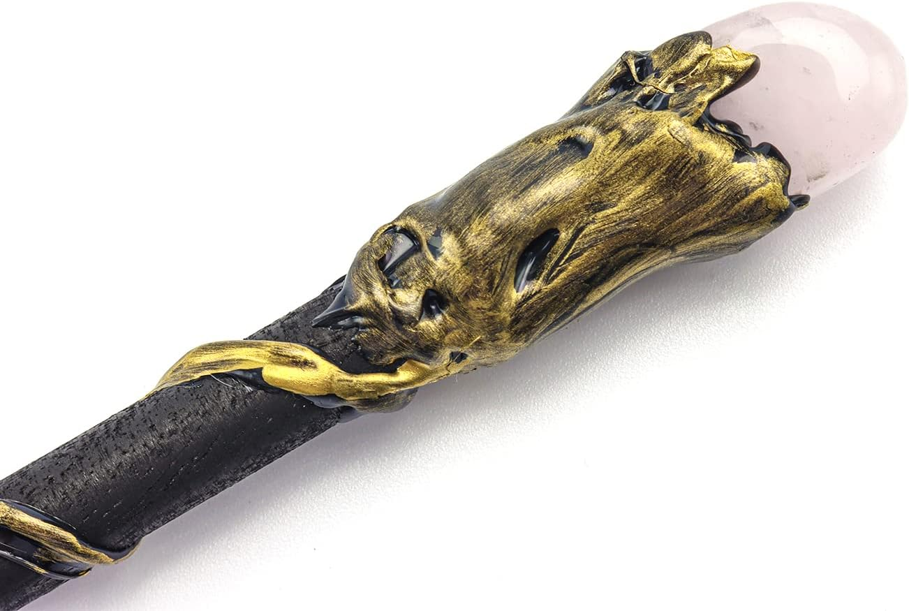 Fine Handcrafted Crystal Magic Wand Pink Crystal White Crystal Gemstone Magic Wand Cosplay Magic Wand for Witches and Wizards - A image number 6