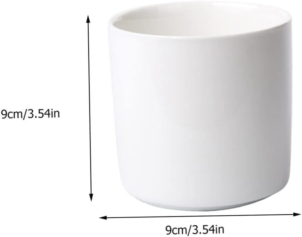 2Pcs Ceramic Flower Pot round Succulent Plant Container for Home Office Decor Elegant Desktop Planter for Small Spaces for Succulents Indoor Plants image number 3