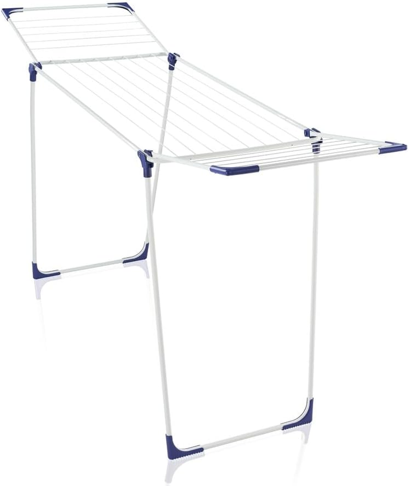 Leifheit Pegasus 180 Solid Clothes Airer Indoor Outdoor Laundry Drying Rack with 18M Line Space, Foldable Wings for Long Garments, Space for Two Loads, with Four Coat Hanger Hooks image number 2