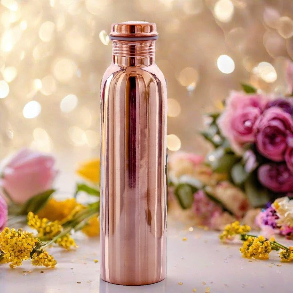 Pure Copper Water Bottle | Seamless Copper Water Bottle for Home, Office, Hotel, Travelling and Gifting |Immediately Reap the Health - 34 Fl Oz