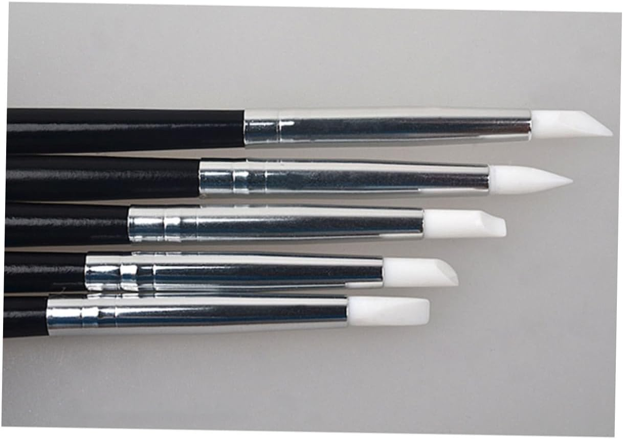 NOLITOY 10Pcs Nail Art Pen Silicone Pens and Nail Brushes for Tools for Home Manicure and Liner Work image number 1