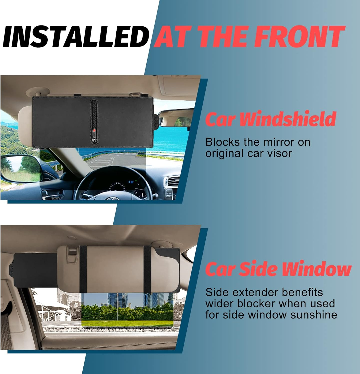 Zeyitian Upgraded Polarized Car Visor Extender Sun Blocker Car Sun Visor Extender for Car Visor,Sun Visor for Car Windshields Automotive Interior Sun Protection,Protects from UV Rays (Driver Side) image number 3