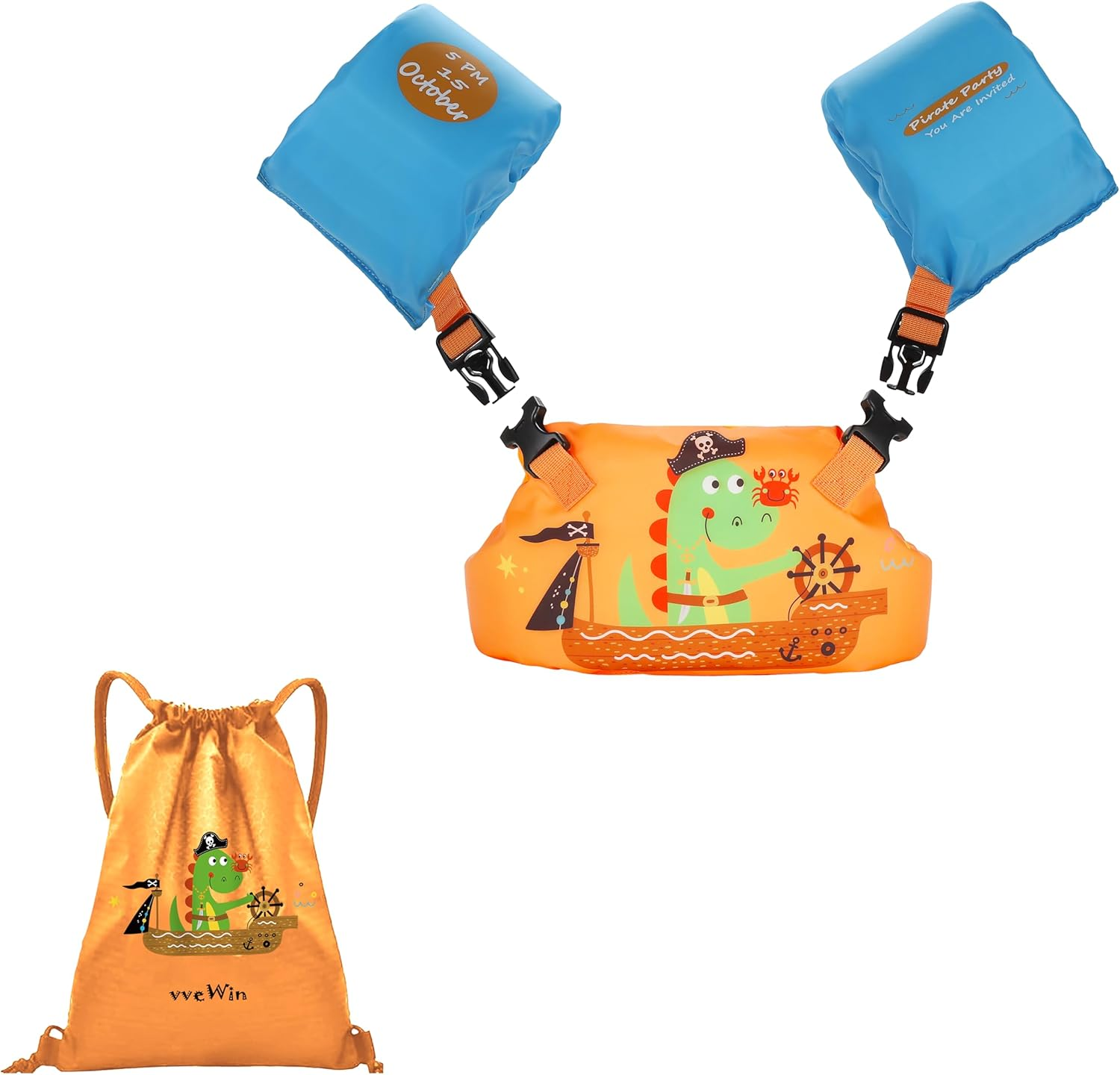 3 in 1 Swim Vest Baby Floats Jacket Arm Bands for Kids with Security Buckle Removable Sleeves for Toddlers Girls & Boys Learning Swim image number 5