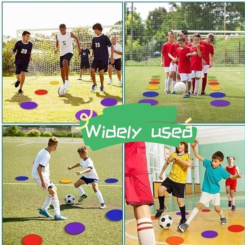 12Pcs Rubber Agility Markers, Non Slip Agility Dots Flat Field Cones Circles Rubber Floor Dots for Sports Soccer Basketball Training, Gym Training image number 1