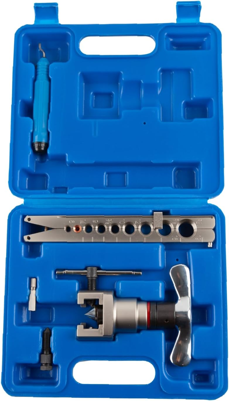 Wostore Manual & Electric Eccentric Flaring Tool - 9 Dies for Eccentric Flares on 6Mm,1/4",9Mm,3/8",10Mm,12Mm,1/2",5/8"(16Mm)&3/4"(19Mm) Copper Pipes - Ideal for Refrigeration HVAC Plumping Work&hellip;