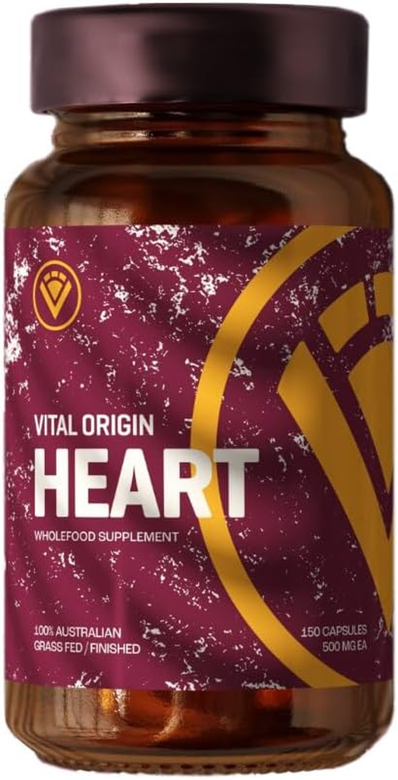 Beef Heart Capsules | Regenerative Grass-Fed & Finished | Natural Coq10, Amino Acids, B12 | Energy, Recovery, Cardiovascular | 150 Capsules