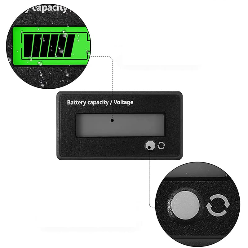 LCD 12V-48V Battery Capacity Indicator Voltage Voltmeter Monitor Meter Caravan, Dual IC Control, Suitable for Lead-Acid and Lithium Batteries and Automotive Use image number 3