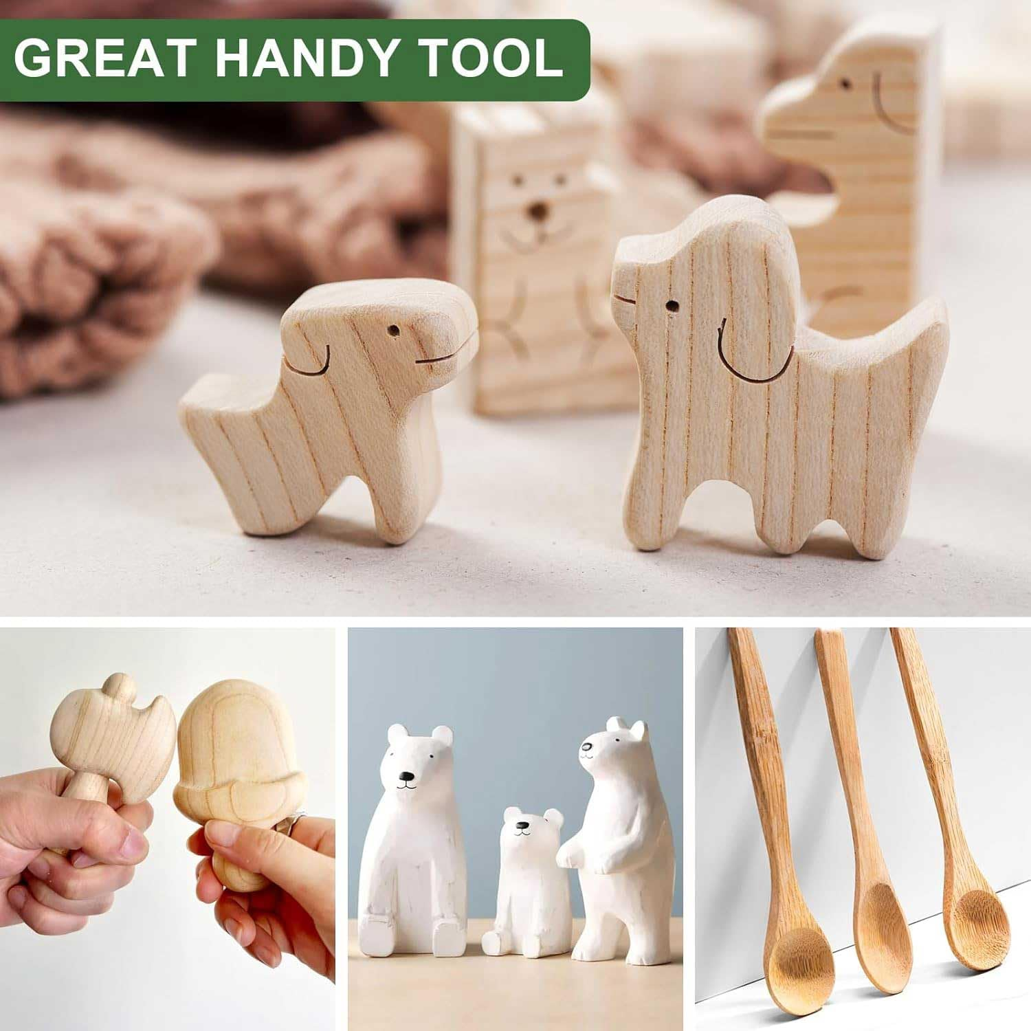 13 Pcs Wood Carving Kit, Wood Carving Tool Set Contains Wood Carving Tools Including Walnut Wood Carving Knife, Cut Resistant Gloves, Whittling Kit for Beginners image number 5