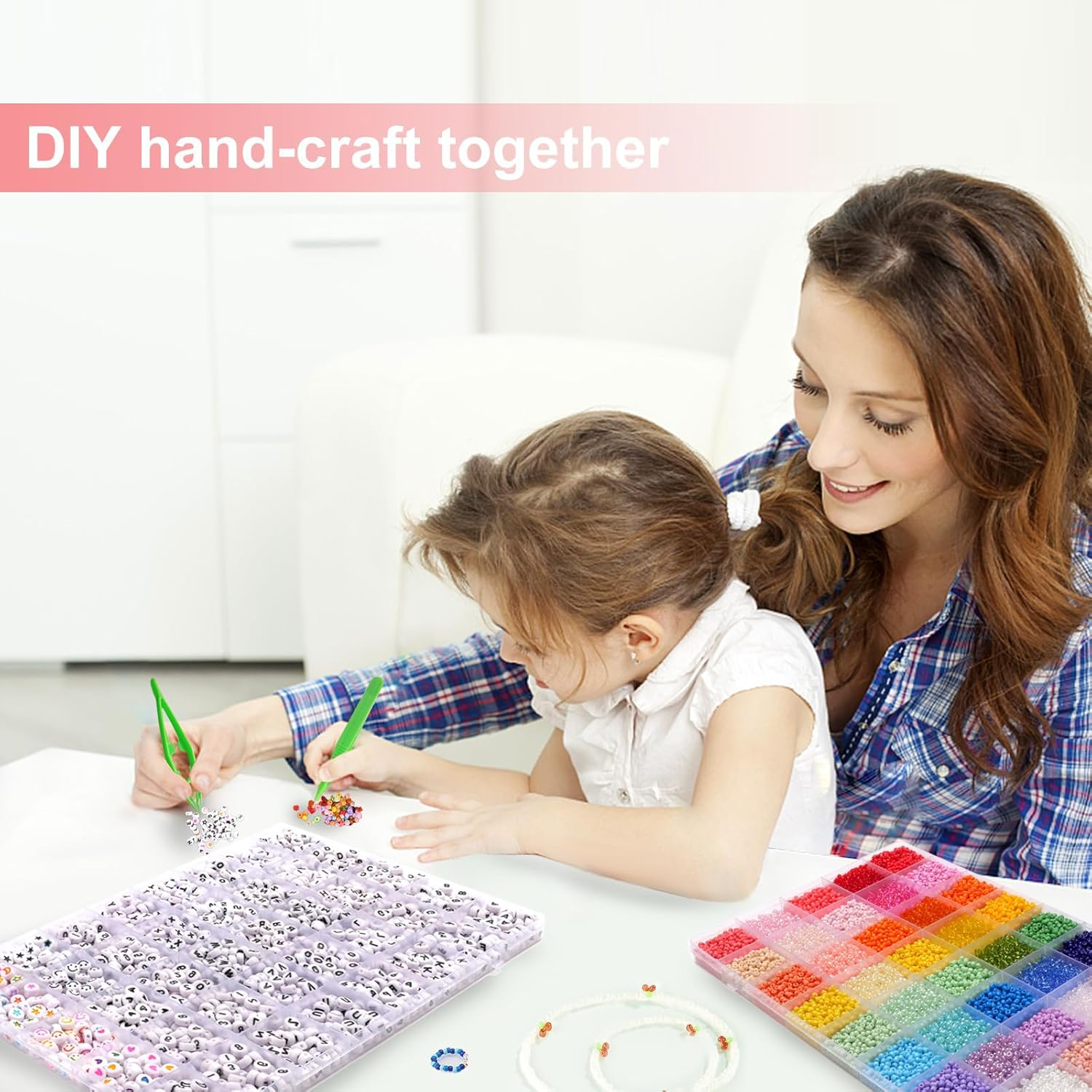 Daigoo 12000Pcs Friendship Bracelet Making Kit with 960Pcs Letter Number Beads, 40 Colors 3Mm Glass Seed Beads for Jewelry Making, DIY Craft Making Kit for Teen Girls Adult image number 2