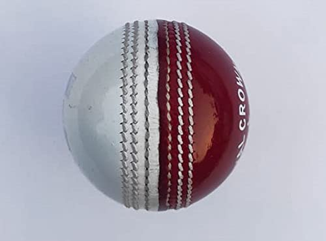 Cricket Ball White/Red 156G Cricket Balls 2Piece Balls Pack of 6 Balls Genuine Leather,Excellent Quality image number 2