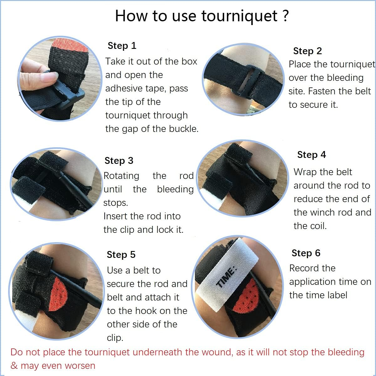 CAT Tourniquet+Tourniquet Holster, Emergency Trauma Holder with Belt Clip for Tactical Ifak,Hiking, Hunting, Camping (Black) image number 6