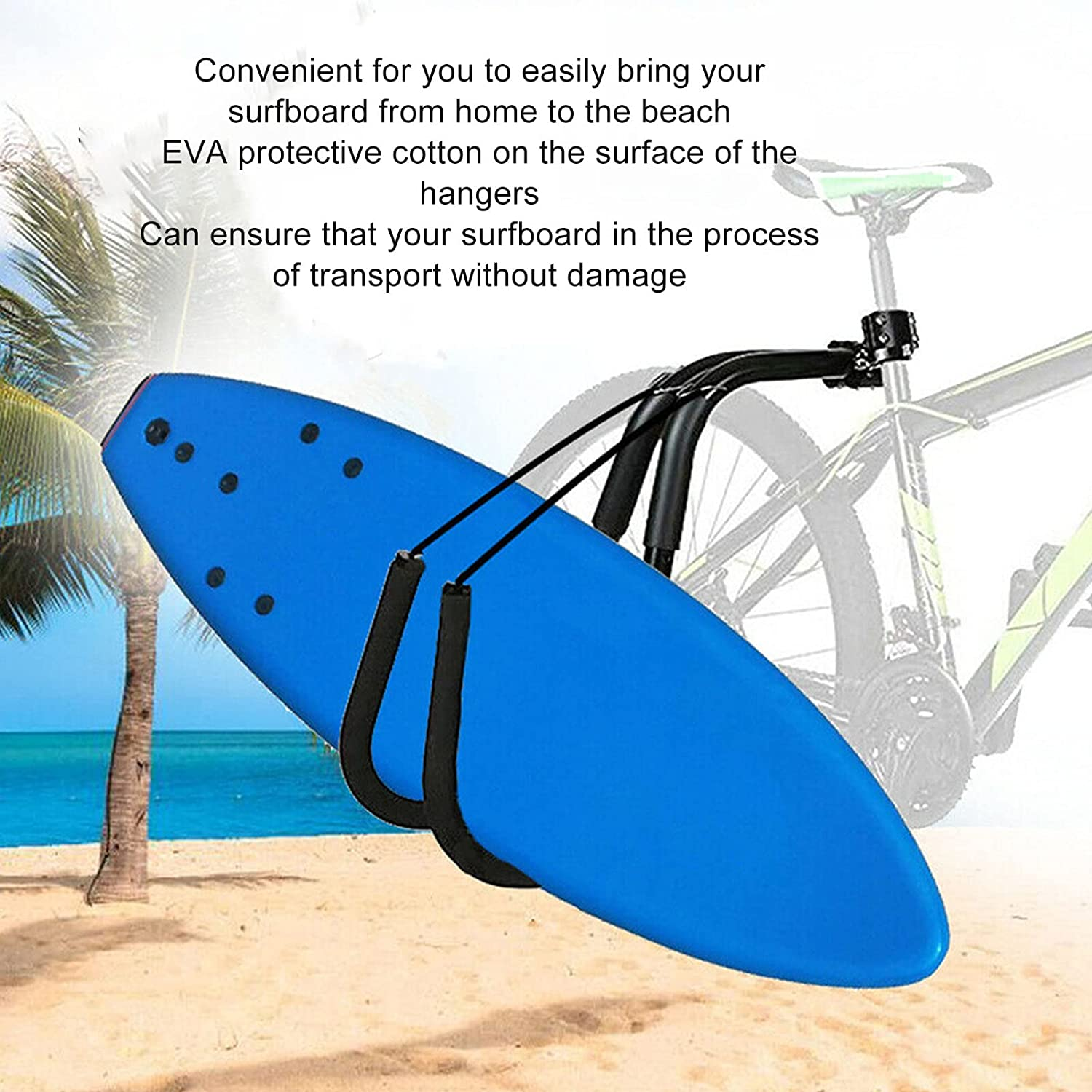 Moped Surfboard Racks, Aluminum Alloy Removable Surf Board Carrier for Sports, Outdoors, Portable Longboard Storage Rack for Electric Bikes, Motorbike, Motorcycle image number 6