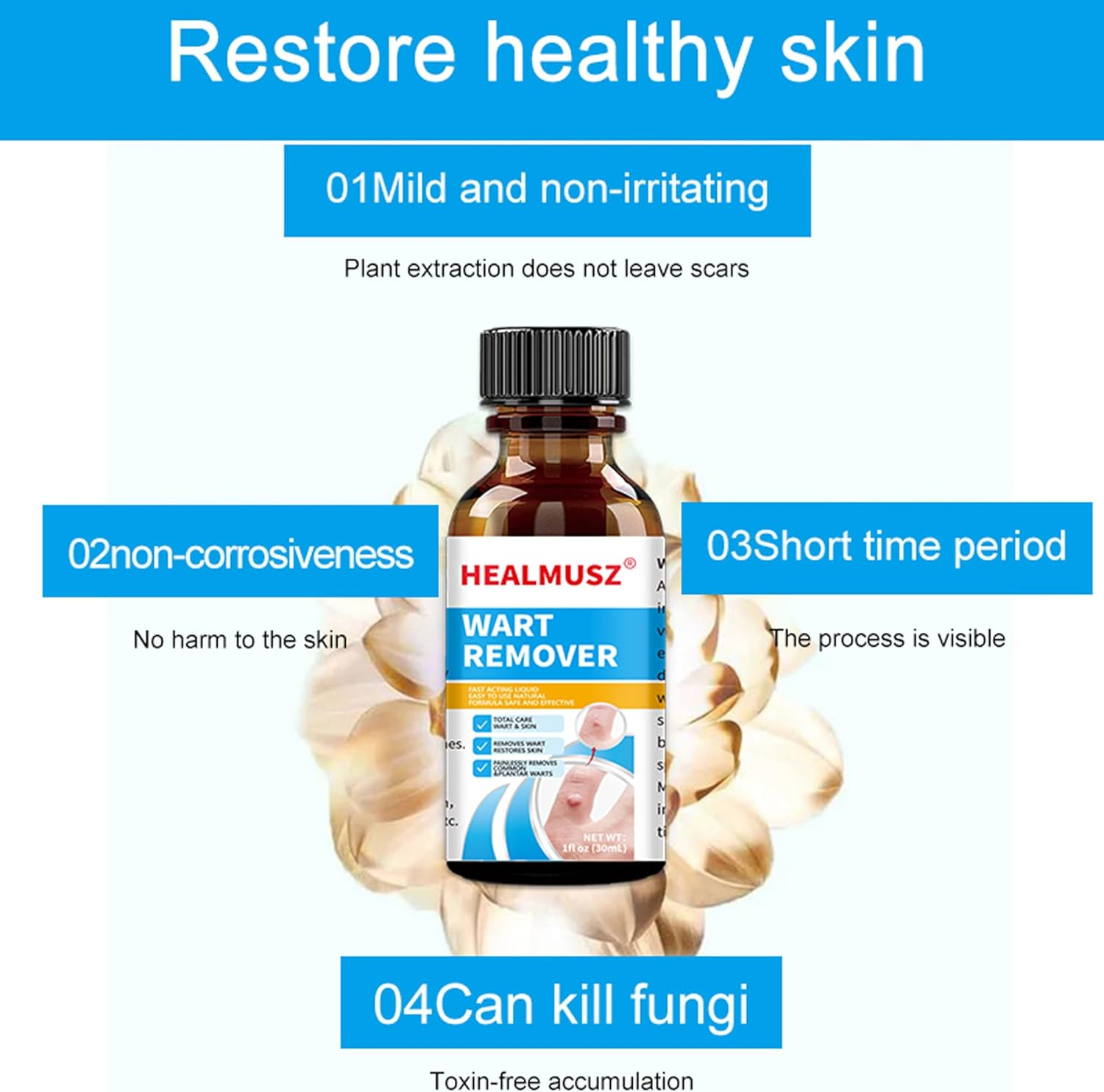 Skin-Tag-Remover, Wart Remover, Mole & Wart-Remover Liquid, Fast-Acting Skin-Tag-Remover for Tag Removal & Verruca-Treatment