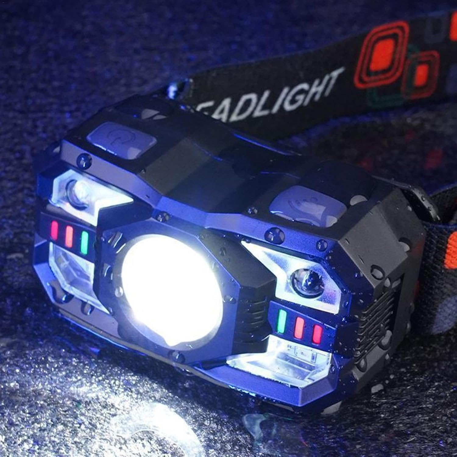 Led Head Torch Rechargeable, Super Bright Led Headlamp, Sensor Headlamp, Portable Fast Charging Working Lamp, Waterproof with 5 Lighting Modes for Running, Camping, Fishing, Cycling, Hiking image number 4