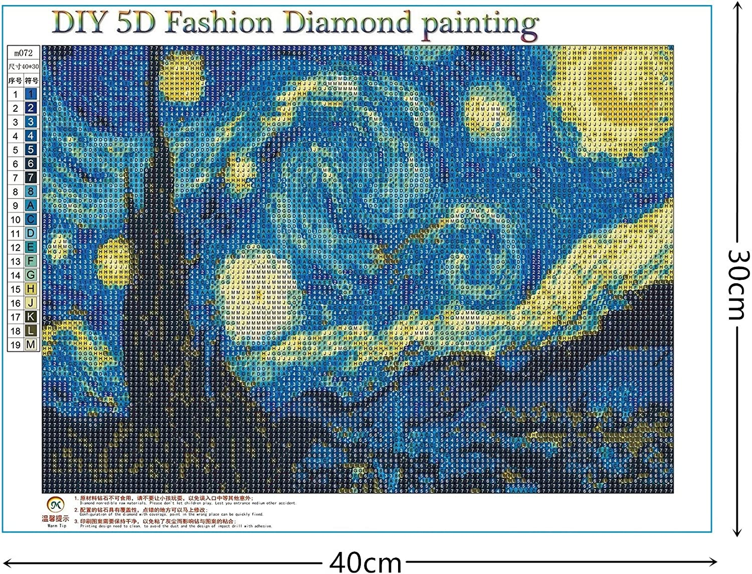 Topus 2 Packs 5D DIY Diamond Painting Set Full Drill Diamond Painting Starry Night Wall Stickers for Living Room(30X40Cm/12X16Inch) image number 5