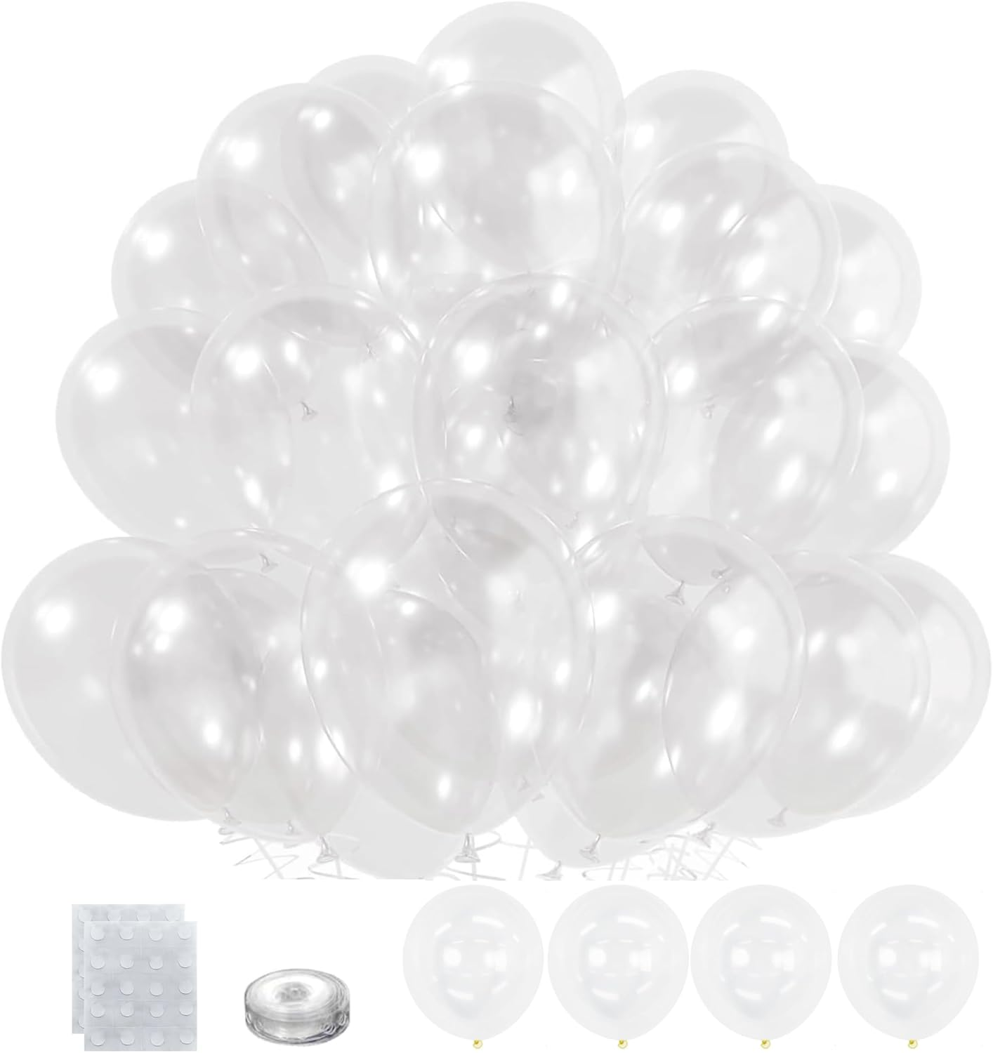 Clear Latex Party Balloons 50Pcs 25Cm 10 Inch Transparent Balloons for Birthday Graduation Wedding Baby Shower Gender Reveal Engagement Party Decoration image number 2