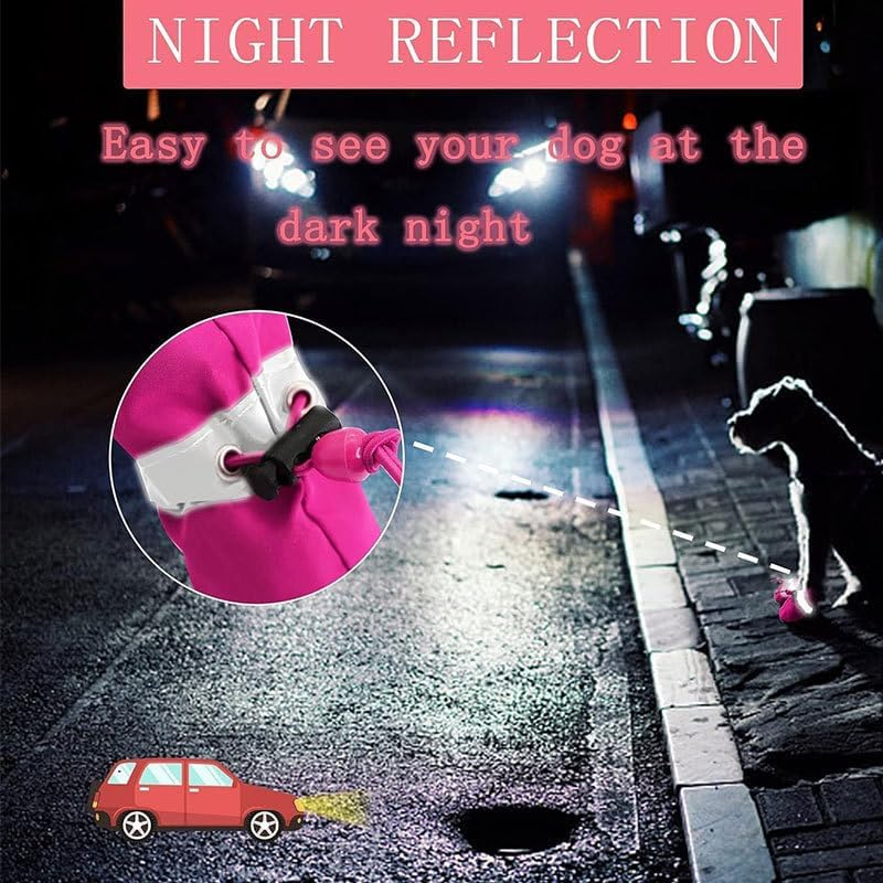 Dog Boots Paw Protector, Anti-Slip Winter Dog Shoes with Reflective Straps for Small Medium Large Dogs 4PCS (Yellow, 2) image number 3