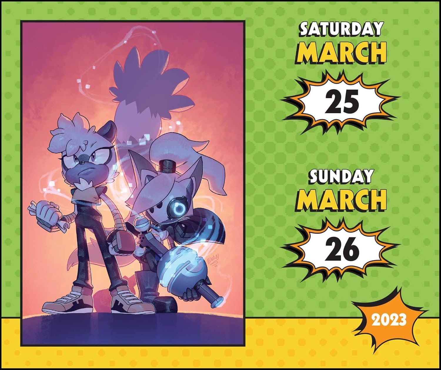 Sonic the Hedgehog Comic Collection 2023 Day-To-Day Calendar