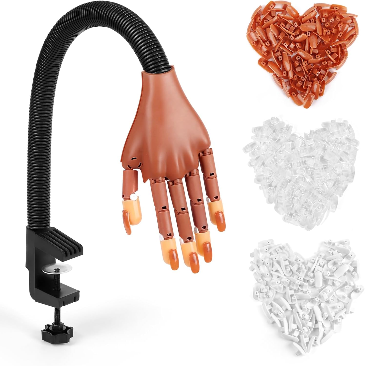 Nail Practice Hand for Acrylic Nails: Realistic Nail Hand Practice Model - Flexible Training Hand for Beginners - Bendable Fake Hand for Salon