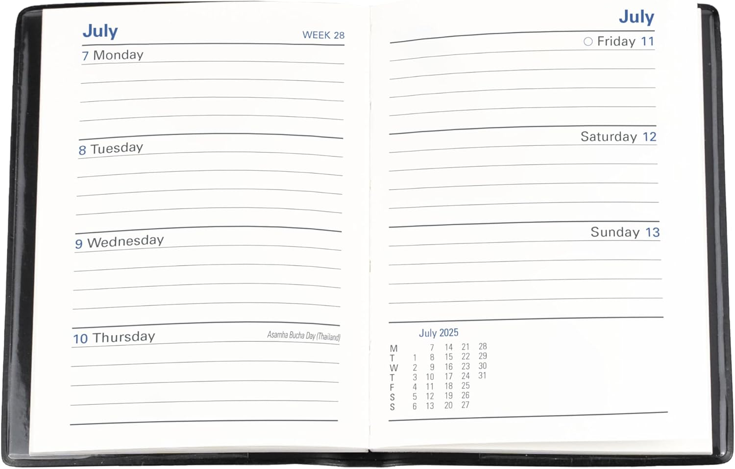 Collins Belmont Colours - A7 Pocket Week to View Calendar Year Diary/Planner - 2025 Teal