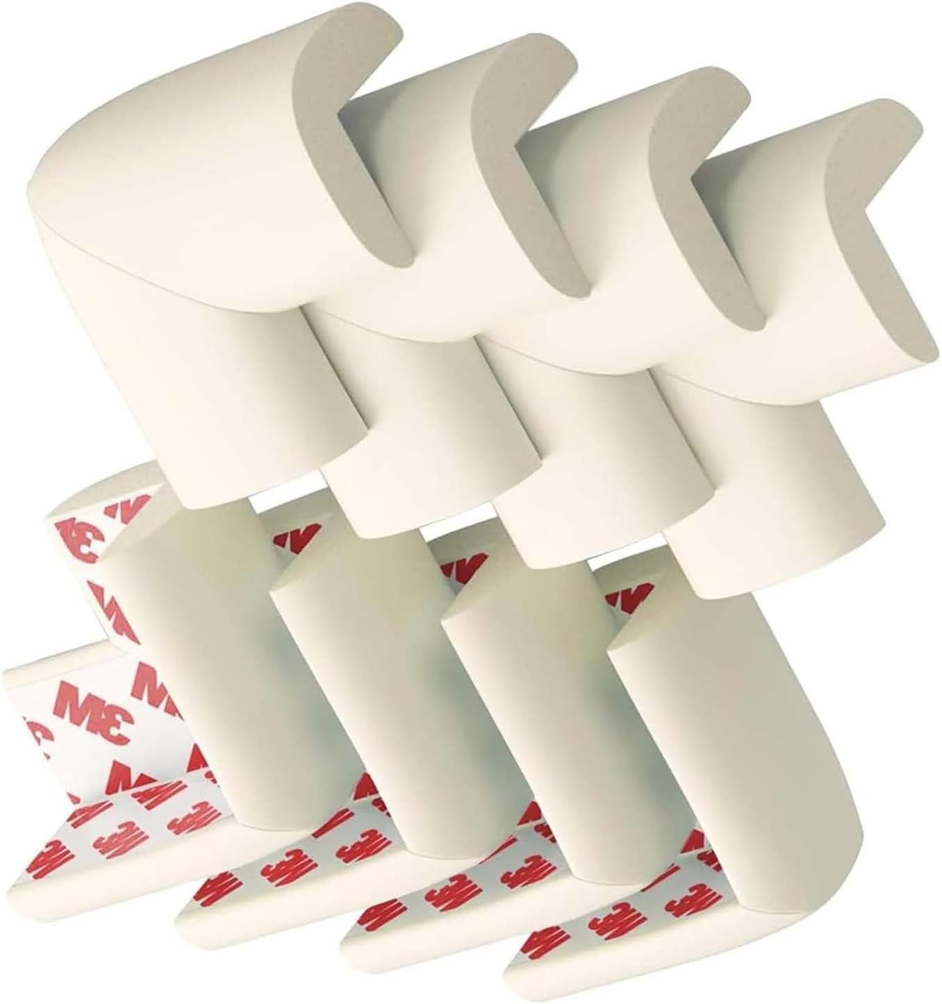 8 Pack Soft Corner Protector Baby Proofing Edge and Corner Guards, Safety Pre-Taped Furniture Bumper for Fireplace, Table, Stair, Cabinet (White) image number 4