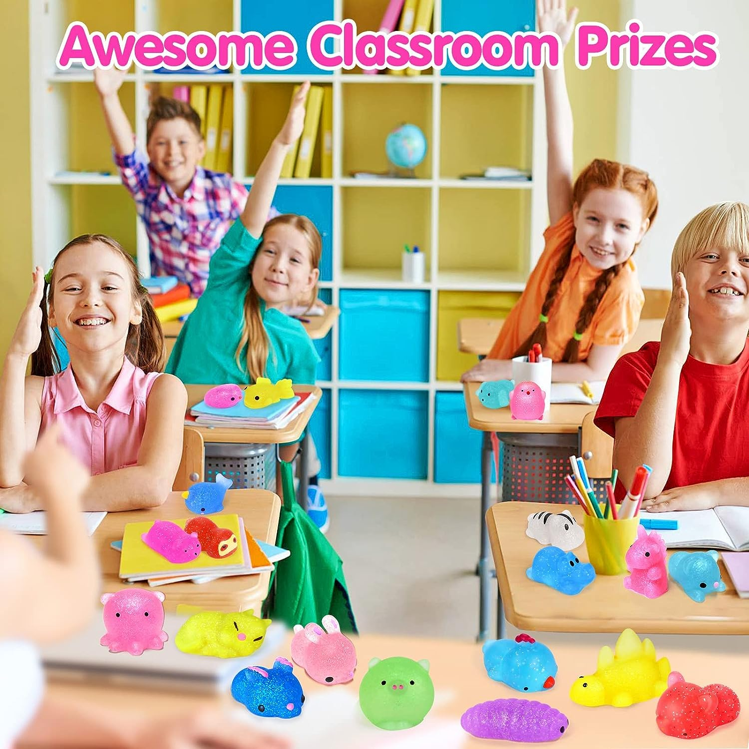 Squishies Mochi Squishy Toys 35Pcs Party Favors for Kids Mini Squishy Kawaii Mochi Animal Squishies Cat Unicorn Squishy Mini Squeeze Stress Relief Toys for Kids Adults Treasure Box Toys, Random image number 2