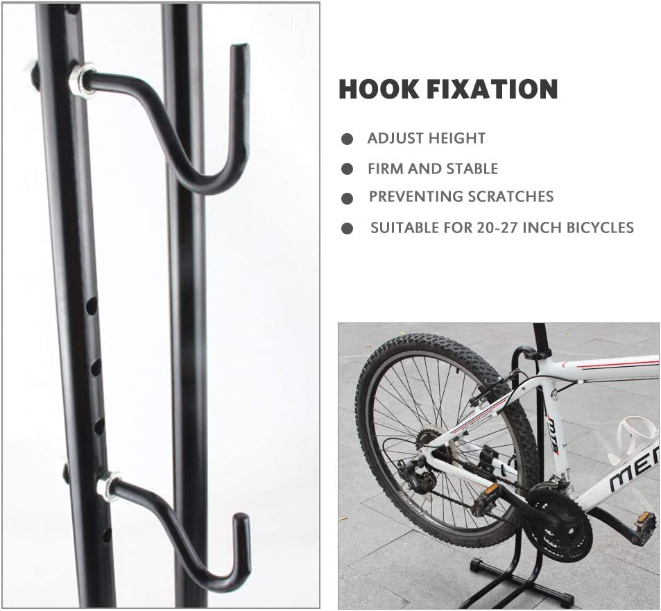 Horizontal and Vertical Bike Rack Floor Packing Stand, Solid Steel Construction, Non-Slip Feet, Space Saving Design for Living Room, Bedroom, Garage, Size-Large image number 4