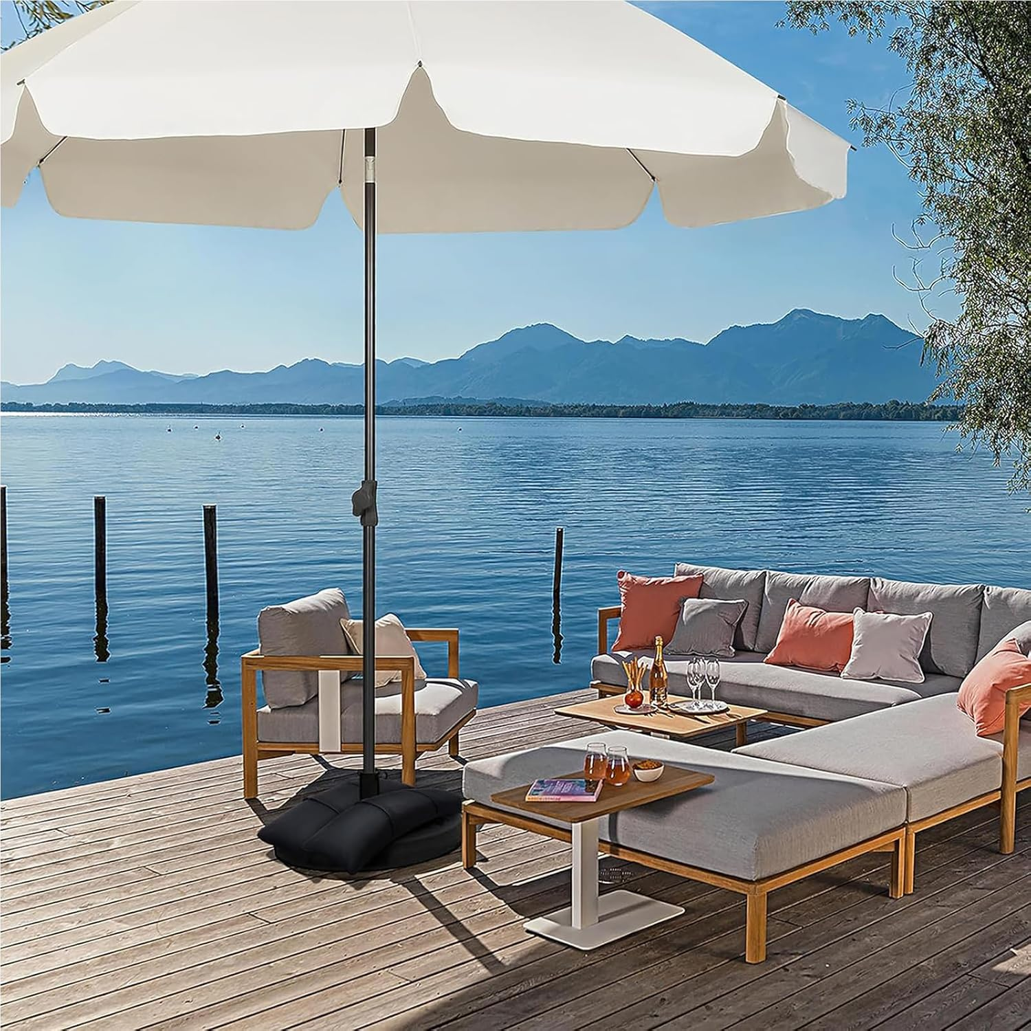 Umbrella Base Weights Outdoor Weight Sand Bags,2 Sandbag Weights for 49 Lb Fillable Sandbags for Umbrella Base,Weatherproof Patio Furniture Weights,Trampoline,Umbrella Stand for Outdoor Garden 2PCS image number 3