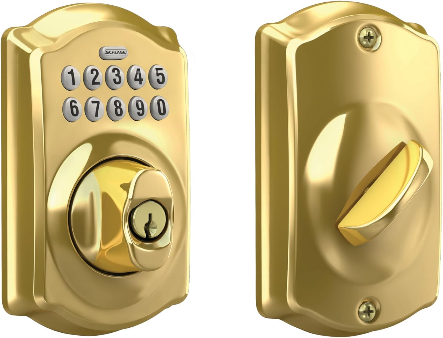 Schlage BE365 Plymouth Keypad Deadbolt, Satin Chrome
