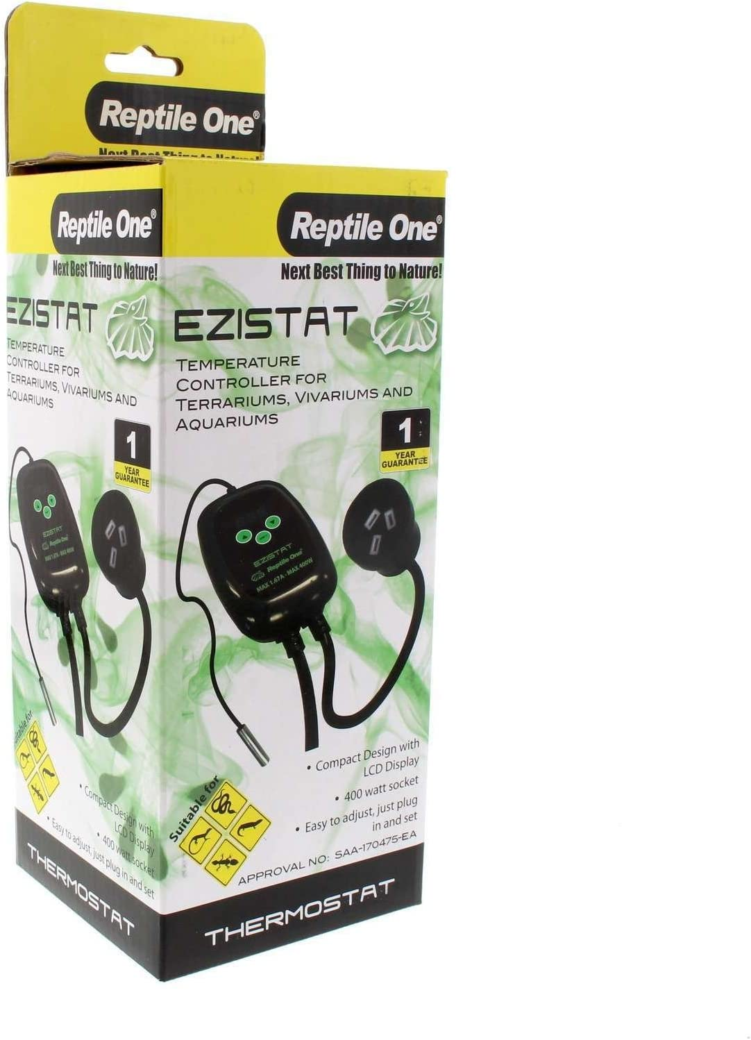 Ezistat Temp Controller Reptile One 10C to 35C Temperature 400 Watt Socket