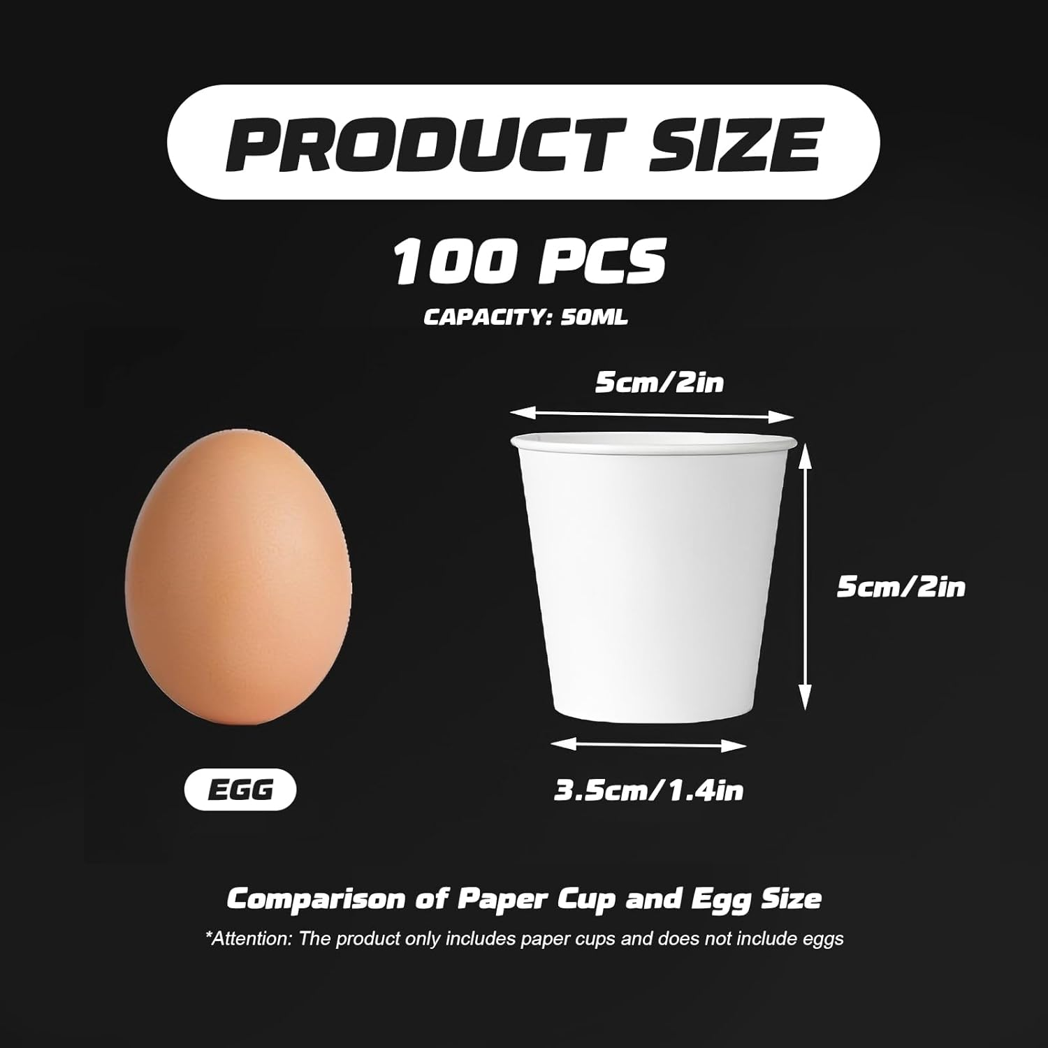 100Pack Shot Cups,50Ml Multi Use Handy Paper Cups,Stackable Cup Travel Supermarket Mini Disposable Cups for Wedding Birthday Party Supplies Beer Drinking Serving Snacks Samples Tastings image number 3