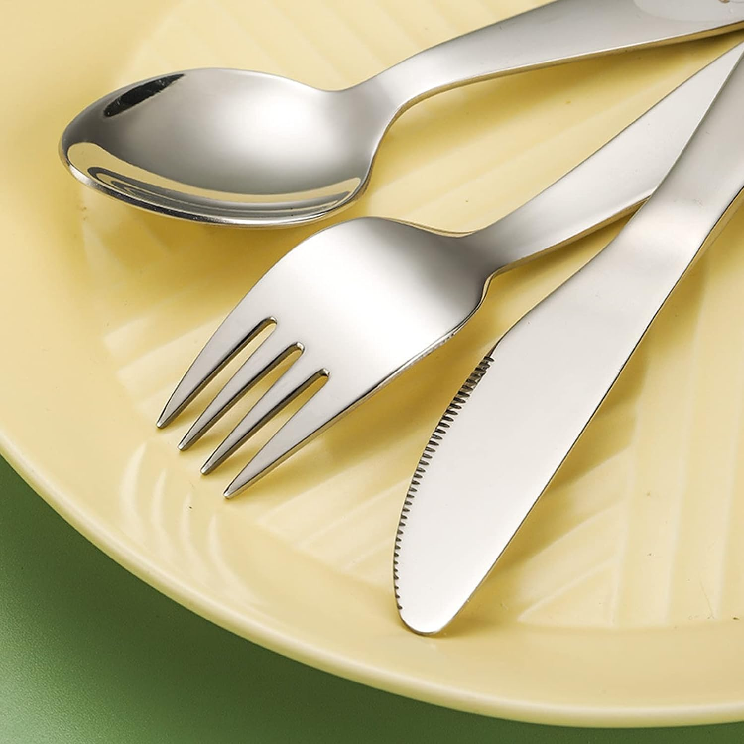 VANRA 2 Pieces Children Fork Spoon Set with Travel Case for Lunch Box, 18/8 Stainless Steel Kids Silverware Flatware Set Kids Utensil Set for School (Fork Spoon) (1 Fork+ 1 Spoon+ 1 Knife) image number 6