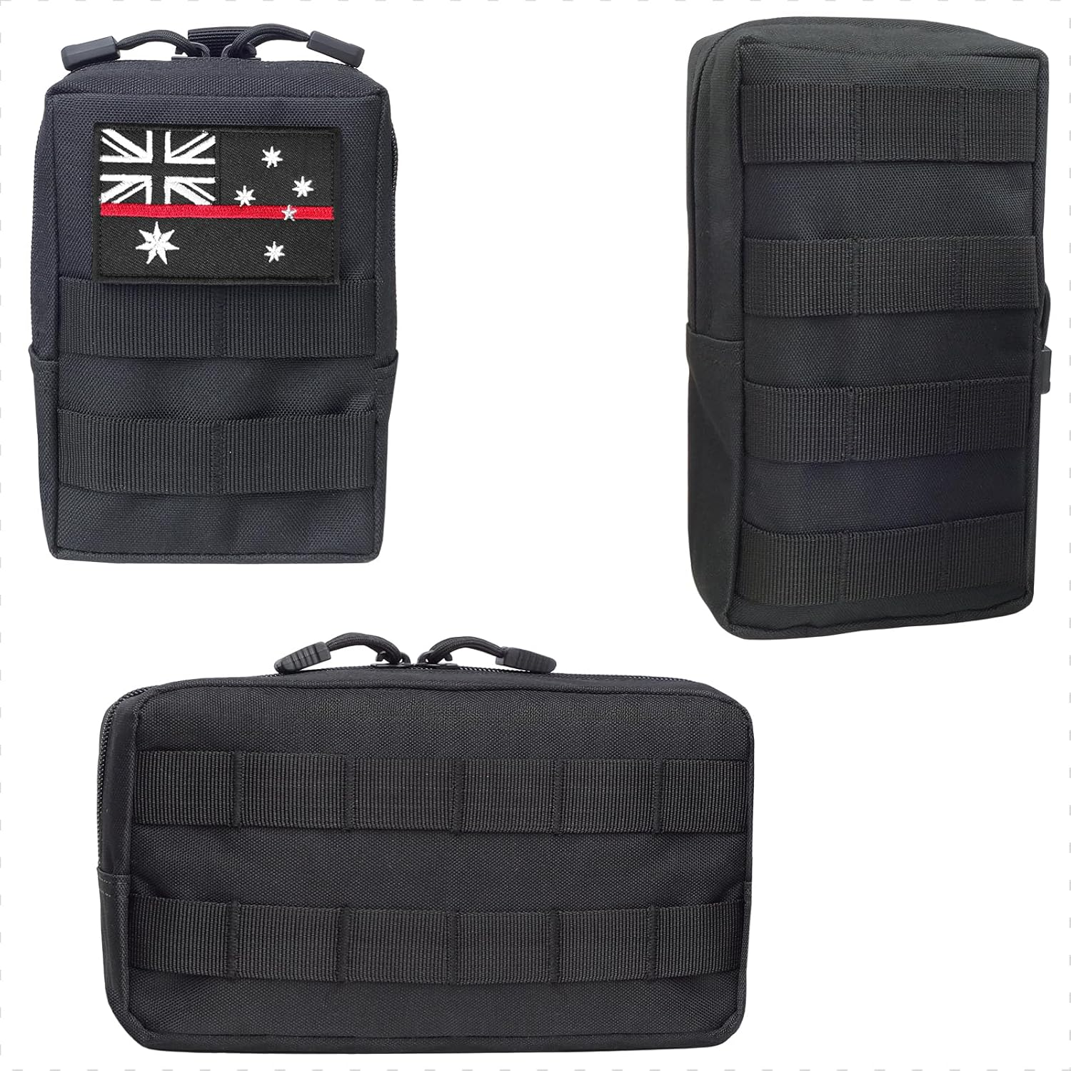 Tactical Car Seat Organiser of 3 Molle Pouches, Small Tactical Molle Pouch Utility Organizer Bag for Backpack image number 4