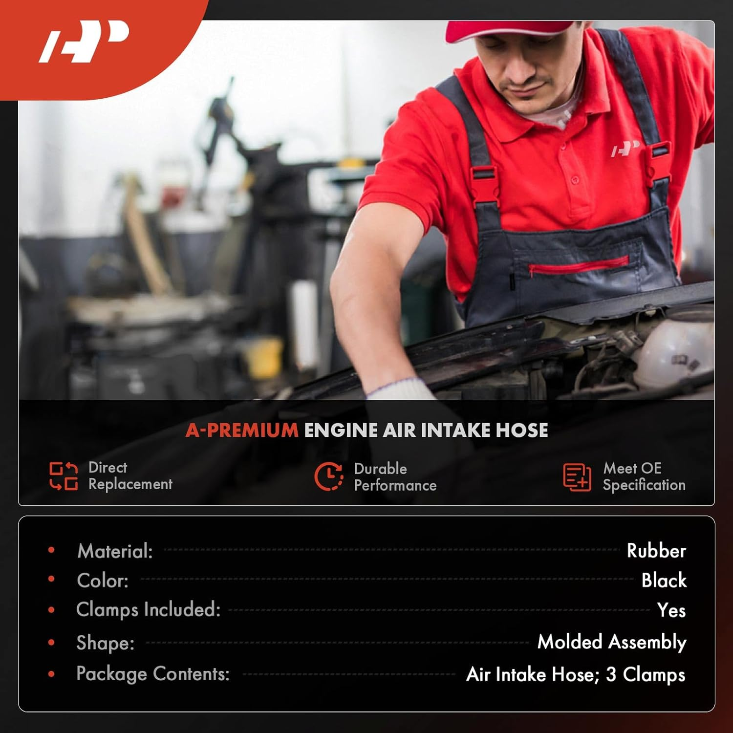 A-Premium Engine Air Intake Hose Tube [Fits DOHC, 4Cyl 2.5L] Compatible with Acura TSX 2004-2005, Air Cleaner to Engine, Replace# 17228RBB000, 06172RBB305 image number 5