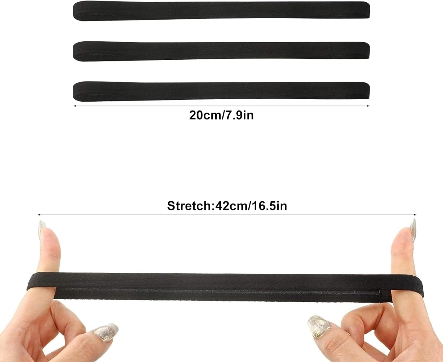 Headband, 3 Pcs Lightweight Sports Headband, Non-Slip Elastic Headbands, Athletic Skinny Headbands, Silicone Grip Hairband for Women Men to Running Cycling Work Out Exercise Yoga image number 6