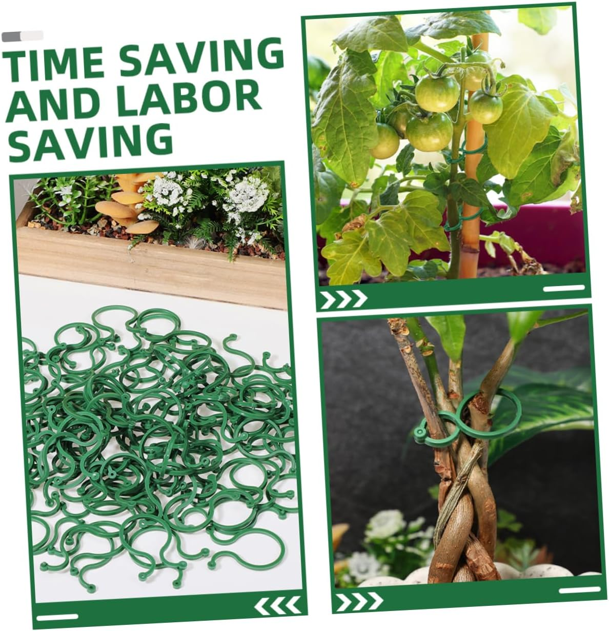 100Pcs Vegetable Garden Binding Clip Plant Training Clips Garden Plant Clamp Stem Flower Vine Clamp Supplies