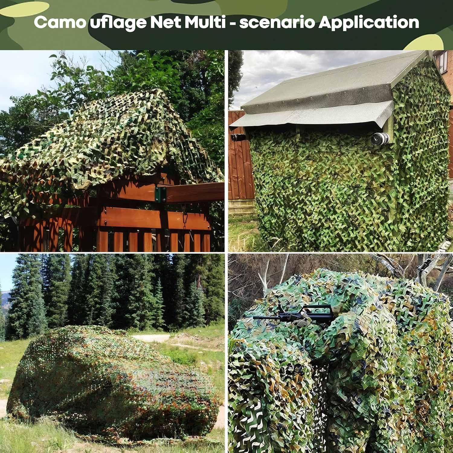 Camo Netting,Camouflage Net Sunshade Mesh for Hunting Blinds,Military Decor,Garden Shade,Car Concealment,Party Backdrop &ndash; Lightweight,Durable,For Outdoor Use image number 6