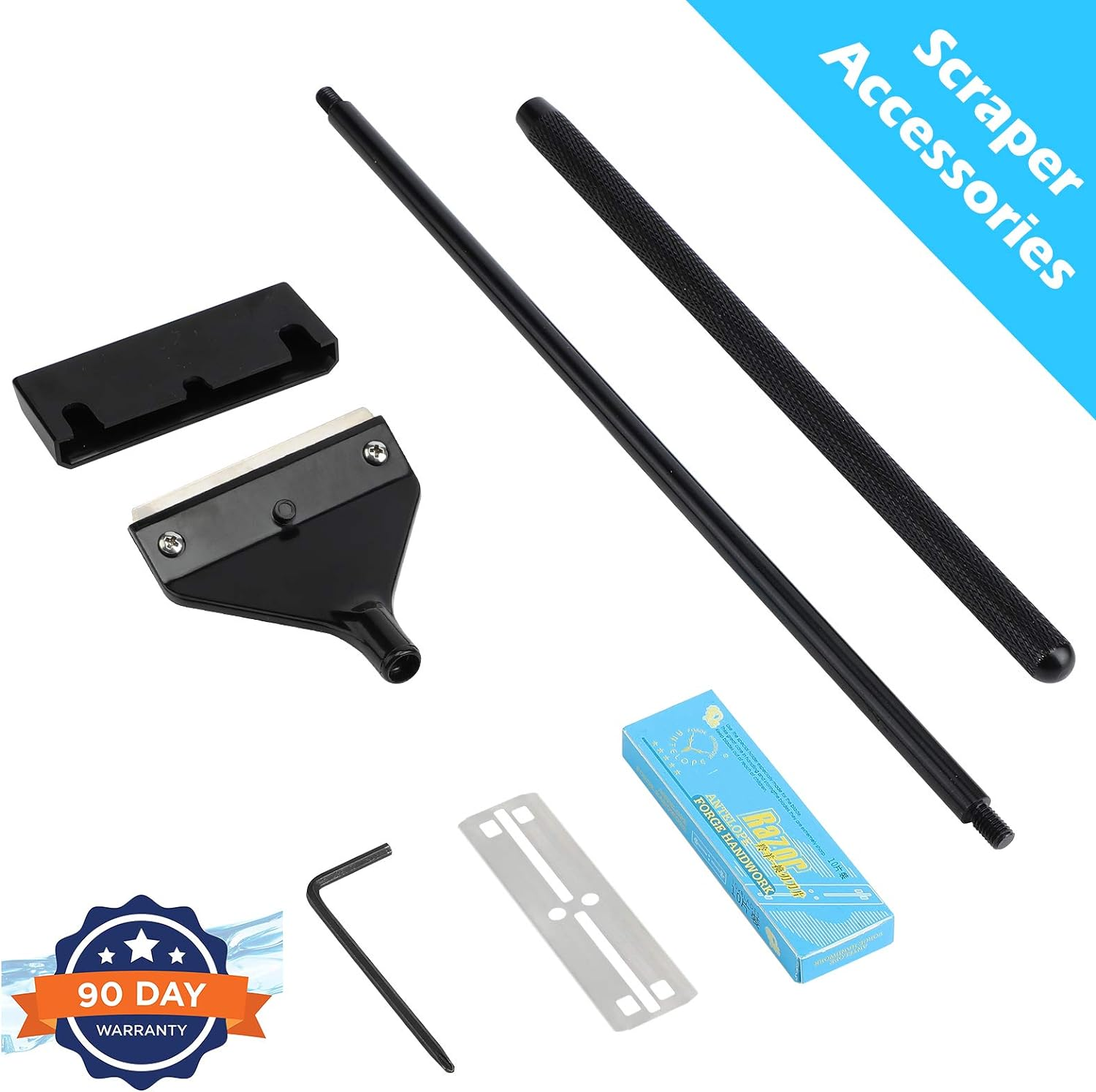 SINLASA Algae Scraper for Glass Aquariums, Fish Tank Cleaner, Aquarium Algae Scrapers with 10 Stainless Steel Blades. image number 2