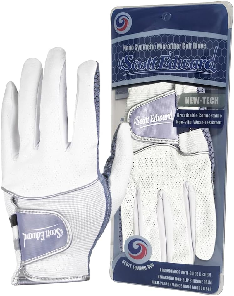 Scott Edward Mens Golf Glove, No-Slip, Breathable, Soft, Washable, Worn on Left Hand, Dark Blue Palm image number 4