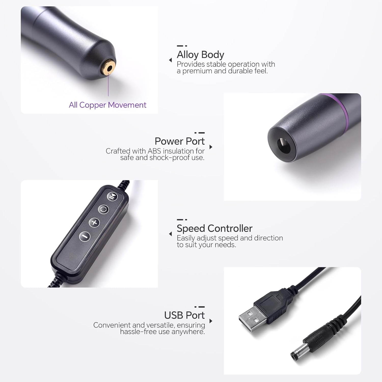 Electric Nail Drill Machine Kit, USB Portable Electric Nail File Efile Set for Acrylic Gel Nails, Manicure Pedicure Tool with Nail Drill Bits Sanding Bands image number 2