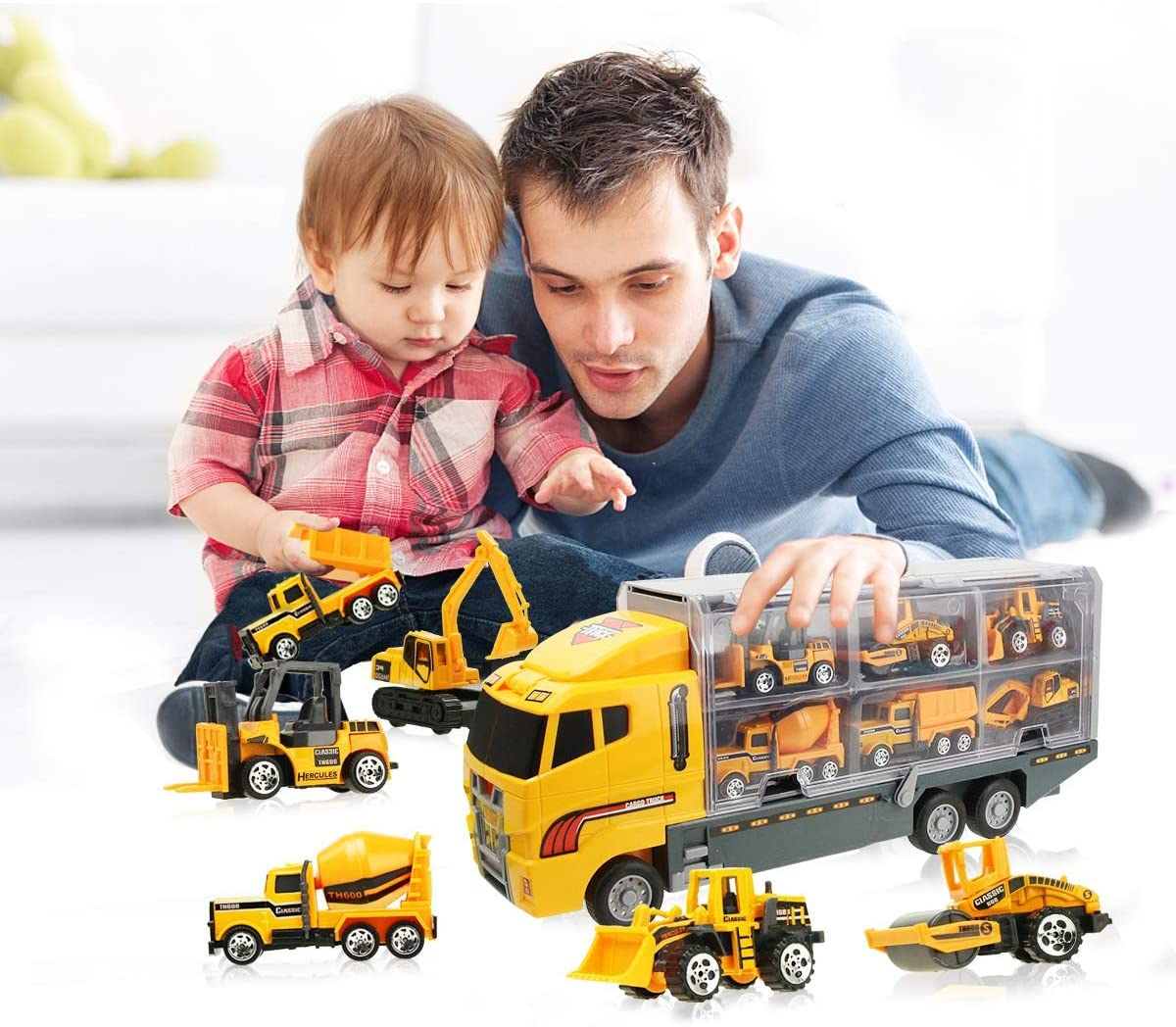 Coolplay Construction Toys Construction Truck for Boys Kids Excavator Toys Forklift Vehicle Cars for 3 4 5 6 image number 2