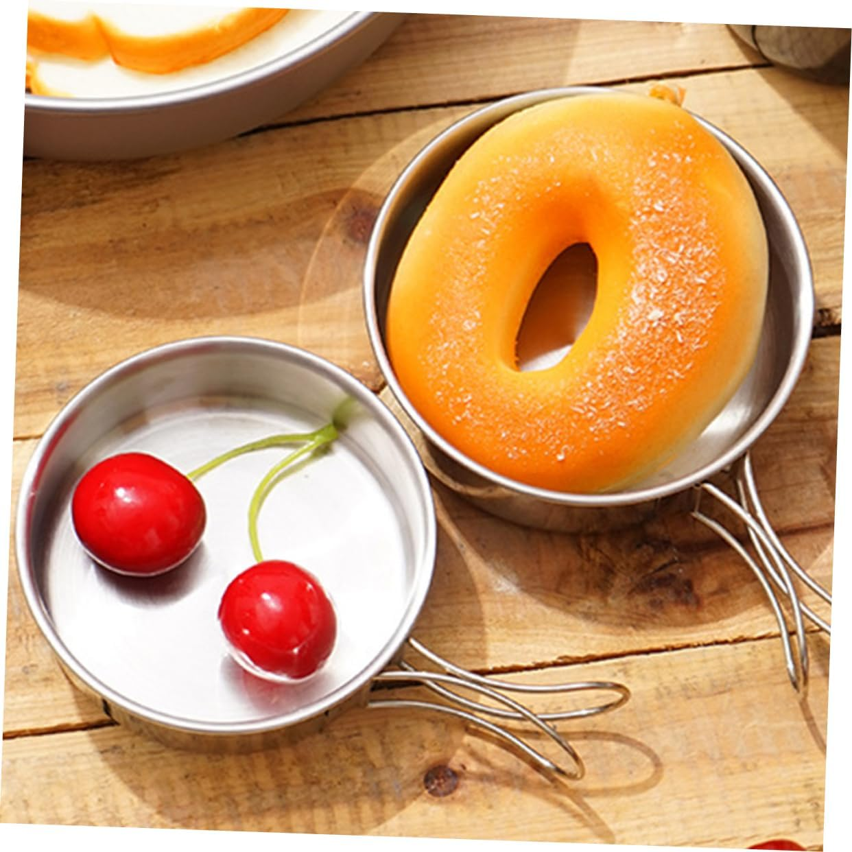 BESPORTBLE 3Sets Mini Folding Bowl Stainless Steel Portable Camping Hiking Bowls for Outdoor Travel Use image number 5