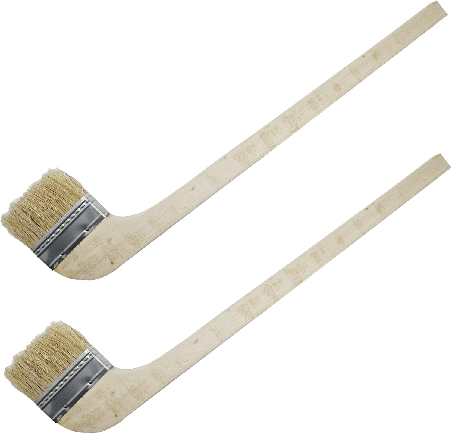Wooden Handled Hog Bristle Radiator Right Angle Bend Paint Brush, 15" Long, 2" Brush Width (2 Pieces) image number 3