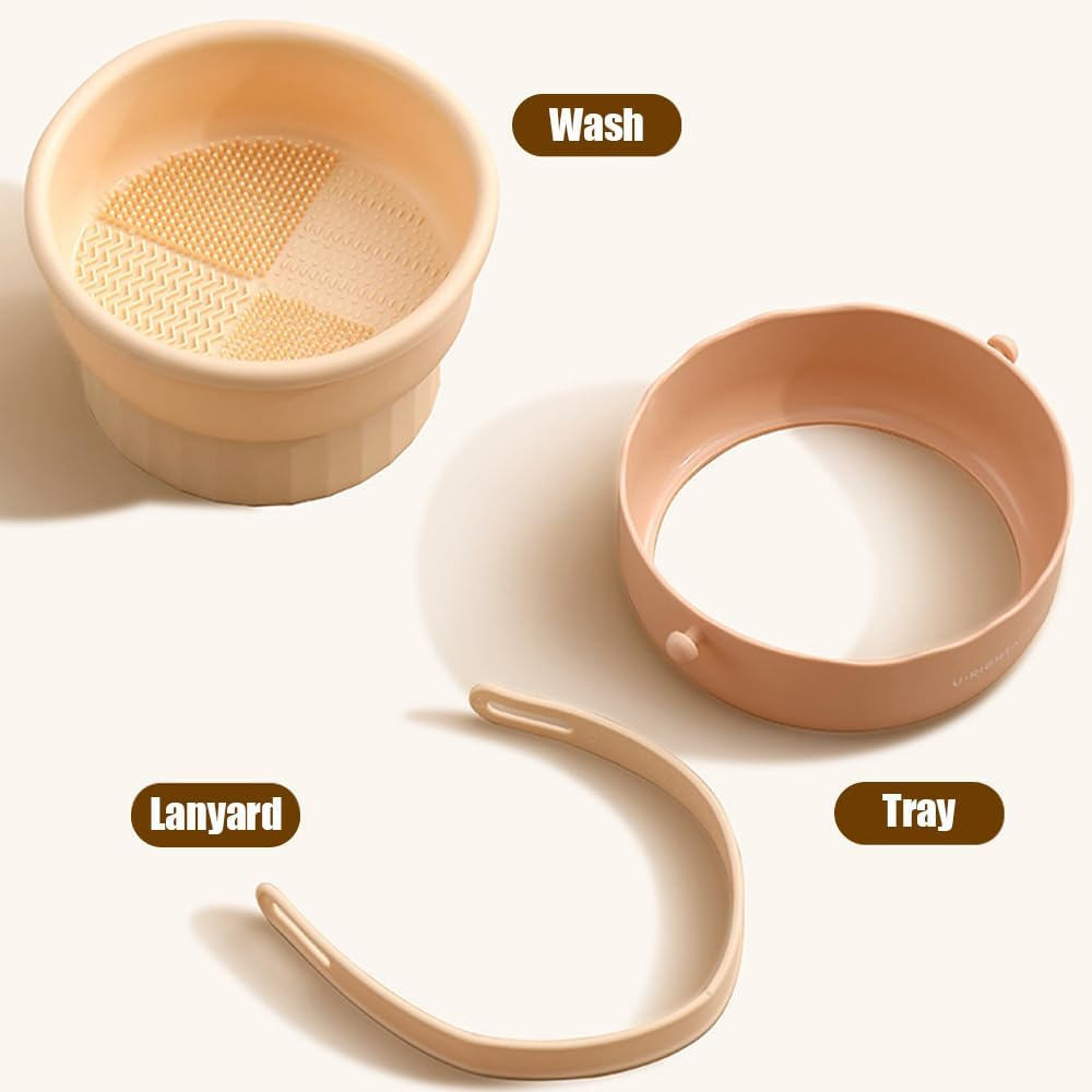 1PC Makeup Brush Scrubber Cleaner and Dryer Bowl,Makeup Brush Cleaning Bowl,Makeup Brush Cleaning Bowl,Silicone Makeup Brush Cleaner and Dryer Bowl,2 in 1 Brush Cleaning Mat with Brush Drying Holder image number 5