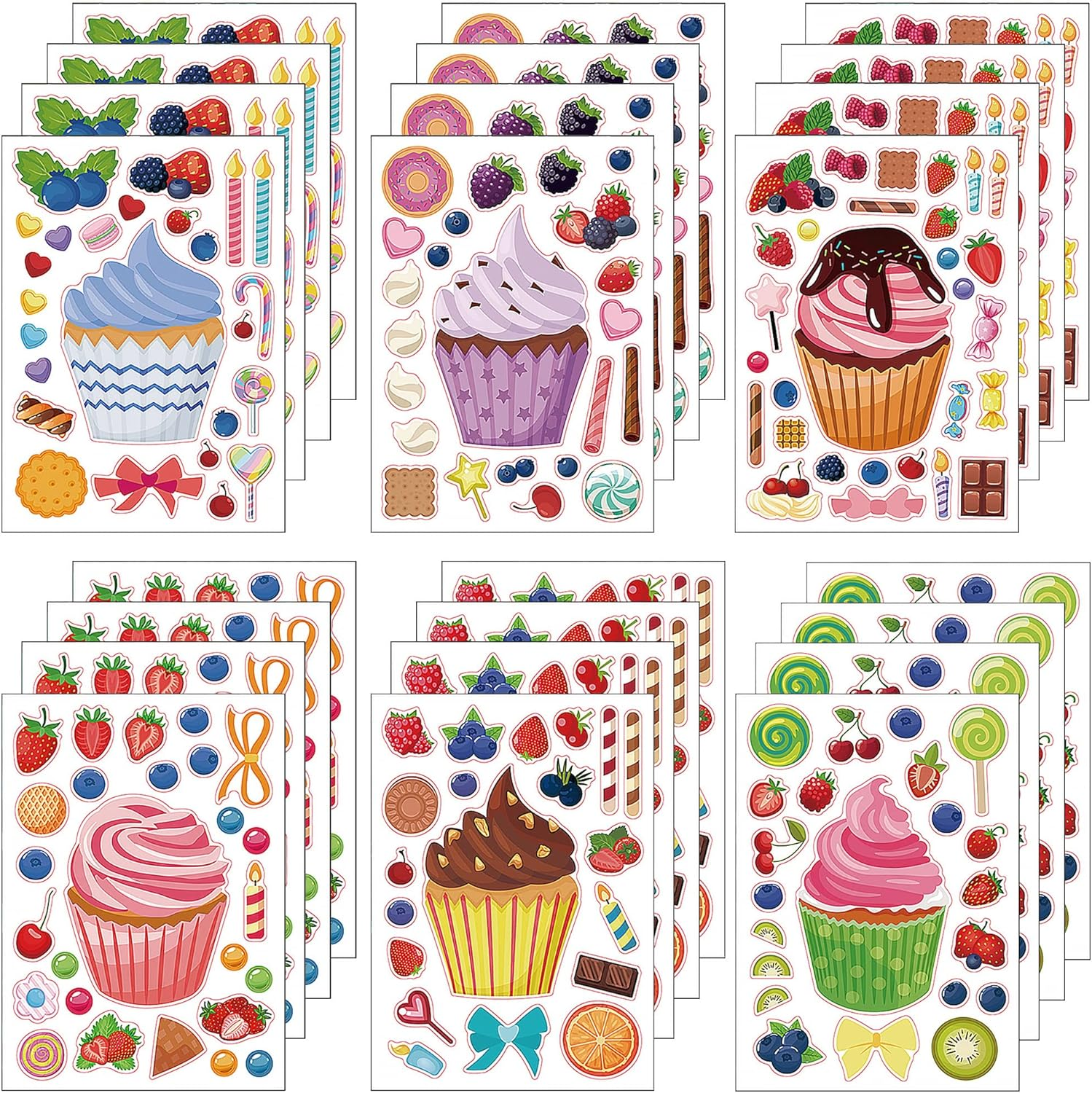 24 Sheets Dog Make a Face Stickers, Cute Animal Party Games Decal Mix and Match Sticker, Make Your Own Dog Stickers DIY Crafts for Birthday Activities Party Supplies Classroom Rewards Gifts image number 4