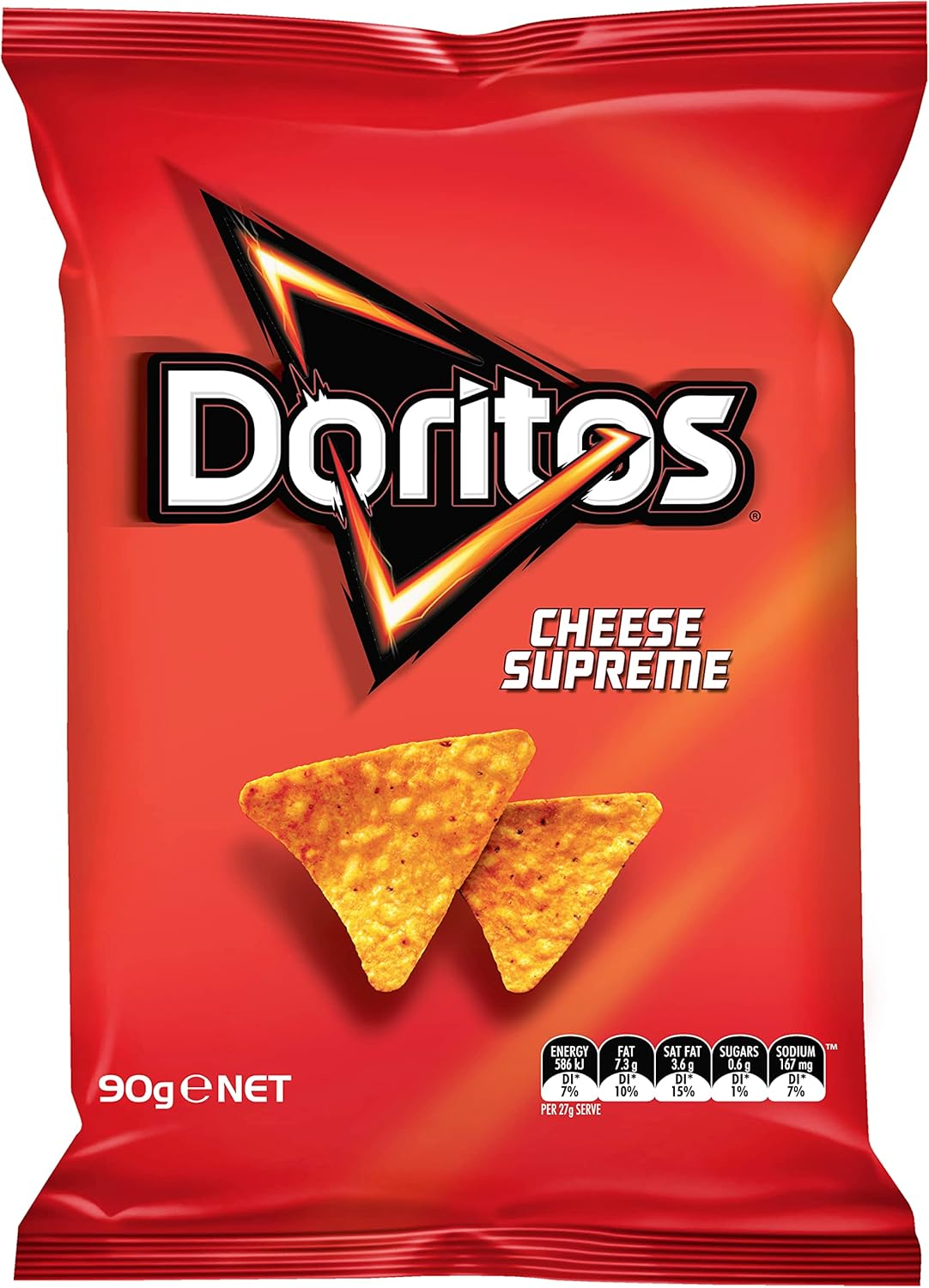 Doritos Corn Chips Snack Pack Cheese Supreme 90G image number 2