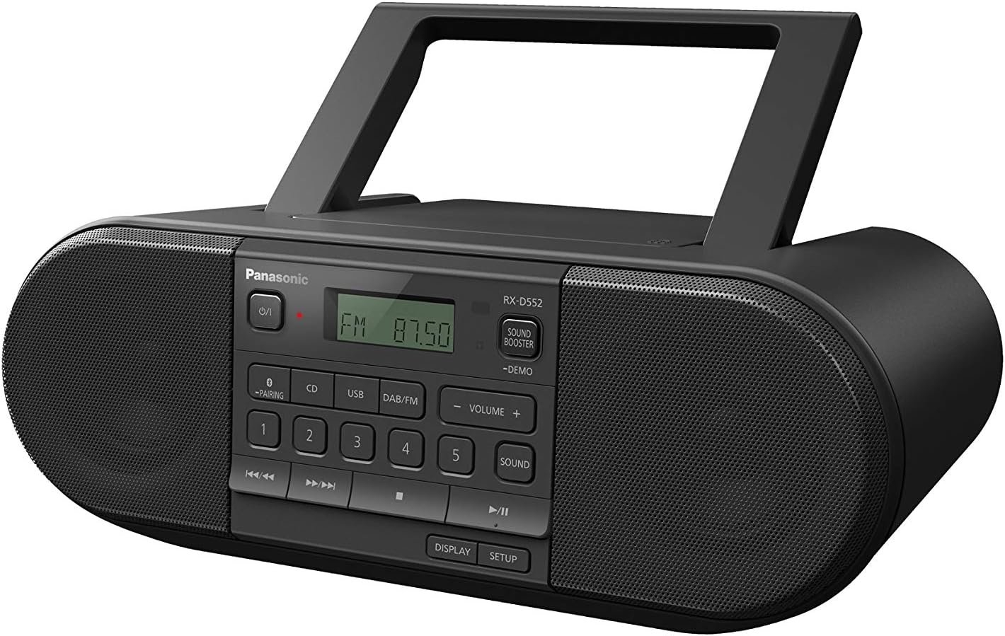 Panasonic RX-D552 Powerful Portable DAB+ Radio with CD, Bluetooth&reg; and USB (RX-D552GN-K)
