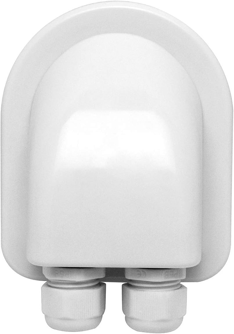 QWORK 2 Pcs IP68 Waterproof ABS Solar Double Cable Entry Gland-Weather Resistant Dual Cable Entry Housing for Solar Panels of RV, Caravan and Marine, White