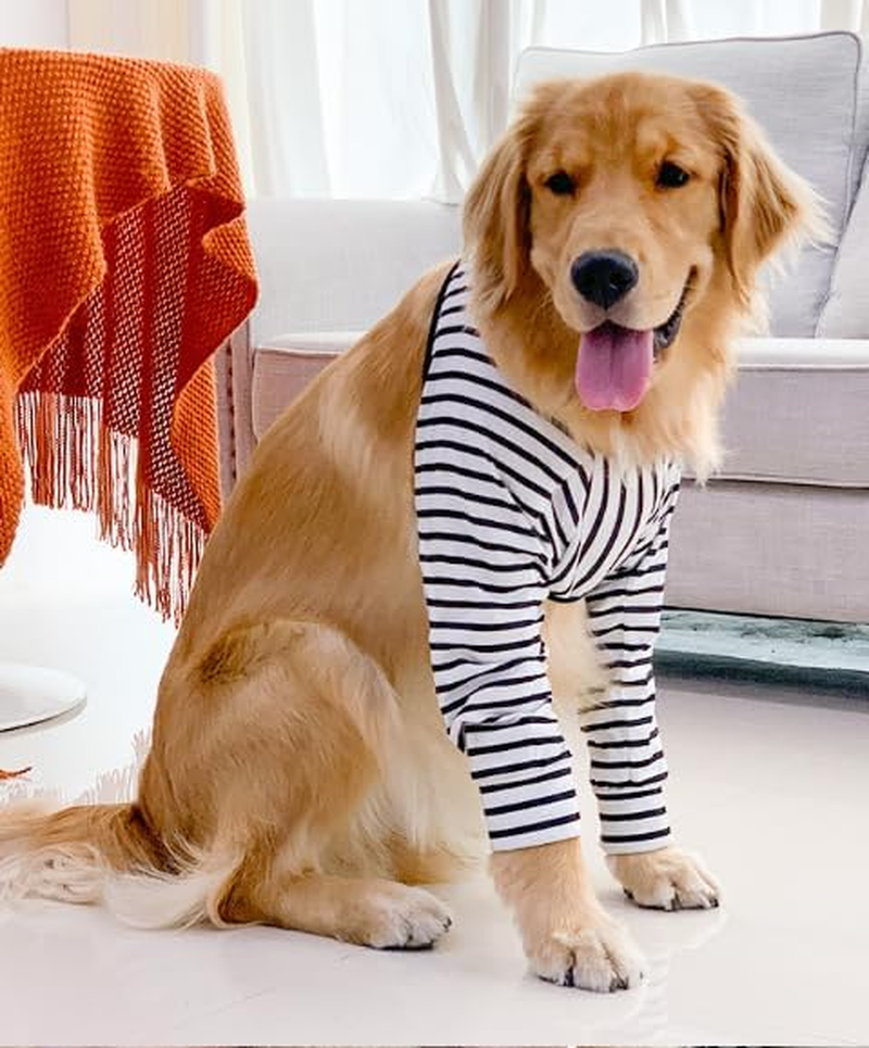 Dog Elbow Protector, Long Sleeve Dog Joint Recovery Sleeve for Prevent Licking Wound, Dog Elbow Sleeves Long for Medium Large Dogs (Black and White Stripe, L) image number 2